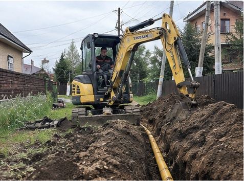 Имеем собственную спецтехнику для копки траншеи под газопровод
